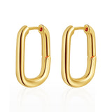 Salve Minimal Rectangle Dainty Gold Hoop Earrings