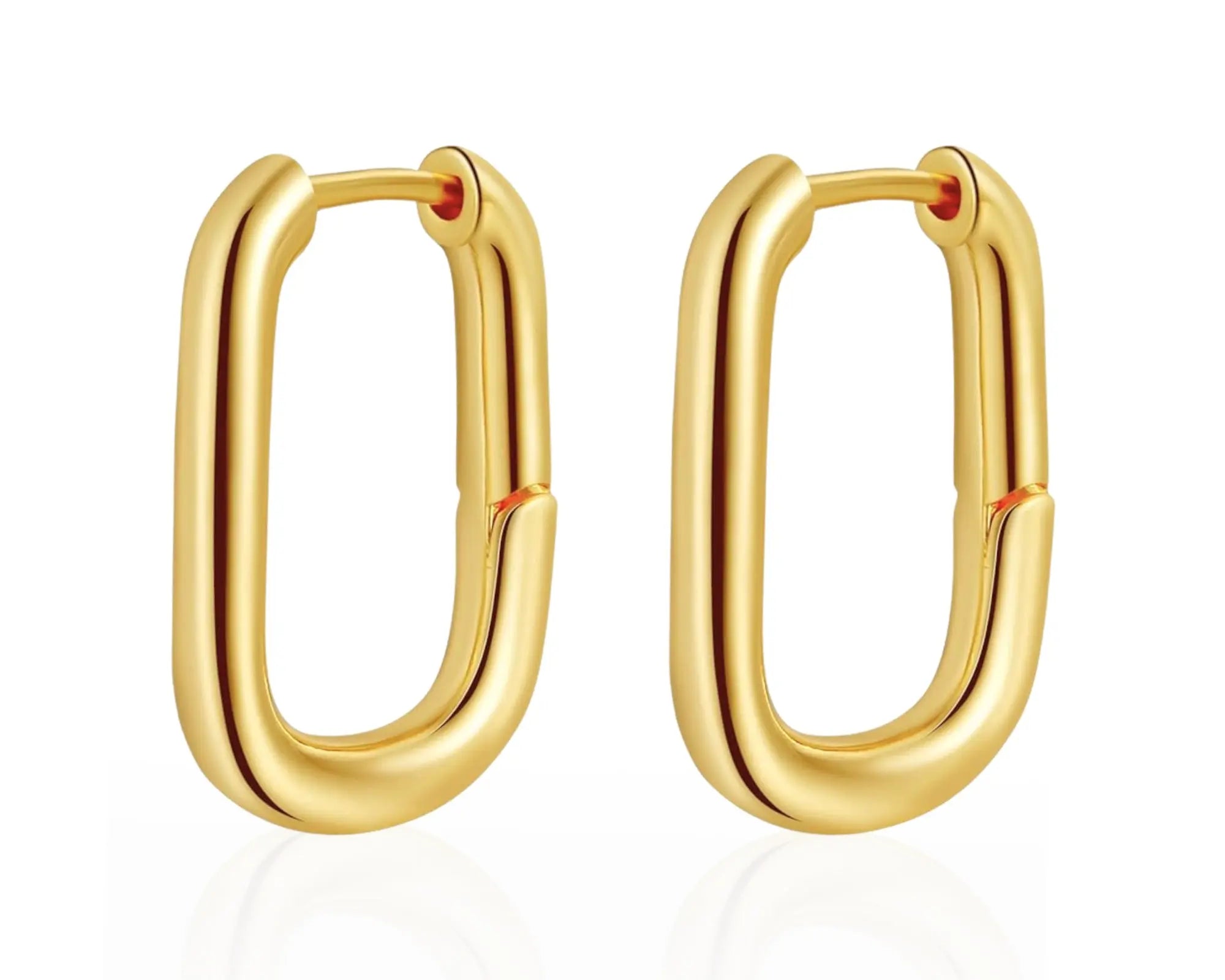 Salve Minimal Rectangle Dainty Gold Hoop Earrings - Salve