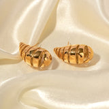 Salve Bottega-Inspired Teardrop Chunky Spiral Gold Earrings