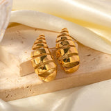 Salve Bottega-Inspired Teardrop Chunky Spiral Gold Earrings