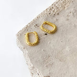 Salve Classy Square Minimal Small Gold Huggie Hoops