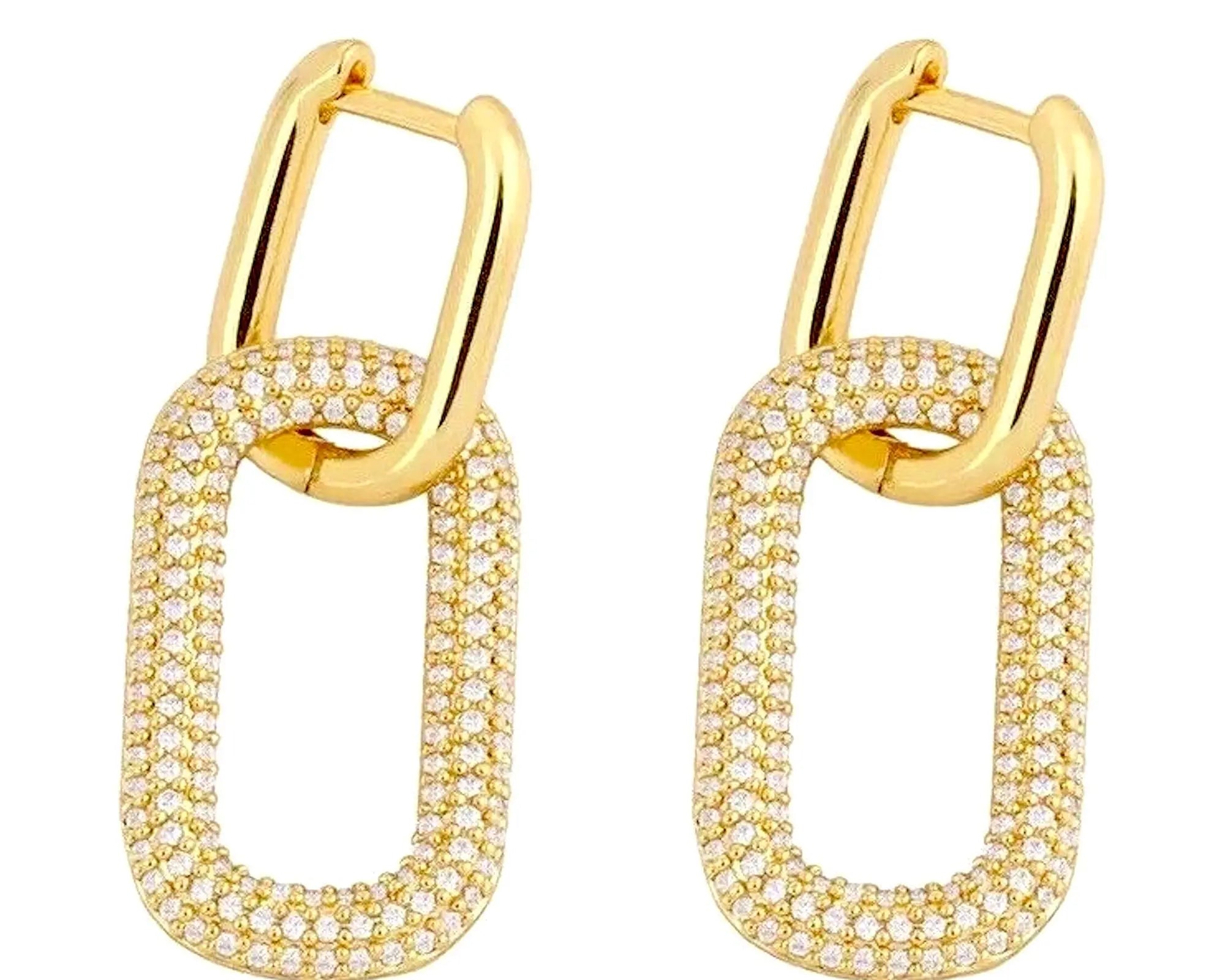 Salve 2 in 1 Interlocked Huggie Hoop Danglers - Salve