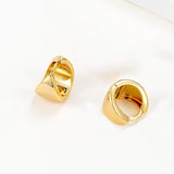 Salve Dome Small Chunky Thick Huggie Hoop Gold Earrings