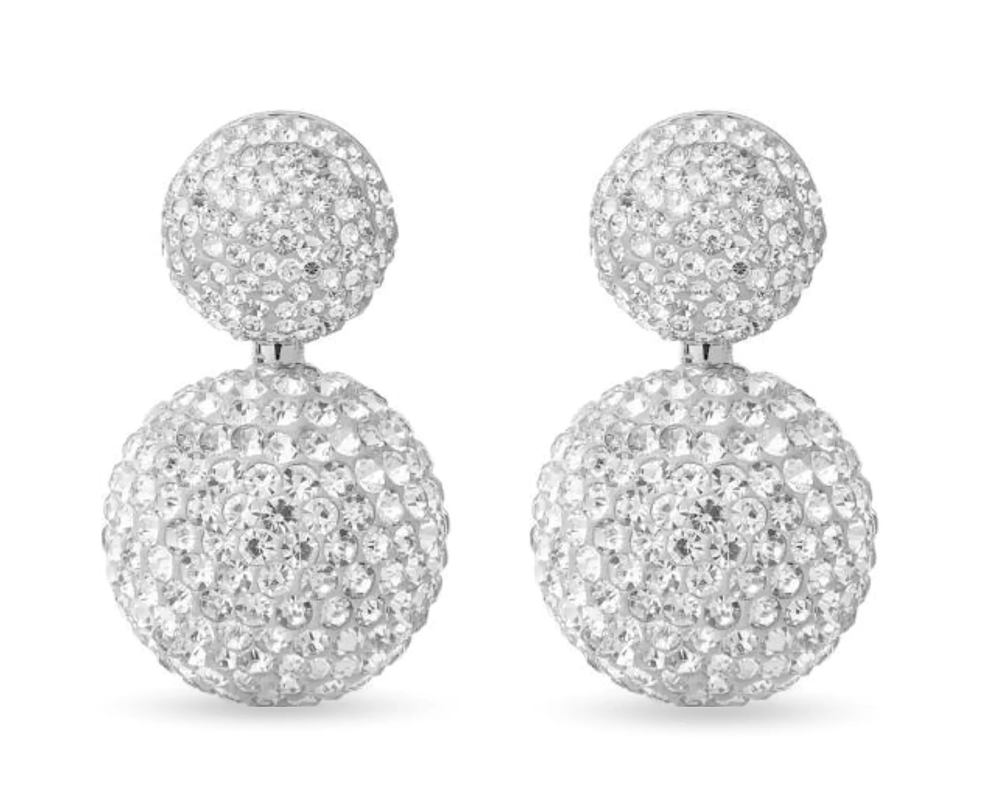 Salve 2 in 1 Double Pearl Disco Ball Stud Earrings - Salve