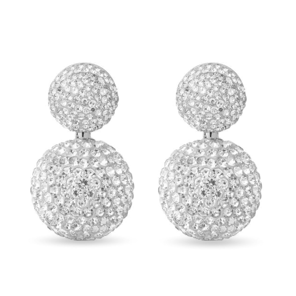Salve 2 in 1 Double Pearl Disco Ball Stud Earrings