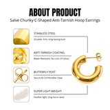 Salve Chunky Anti-Tarnish Gold Hoop Earrings