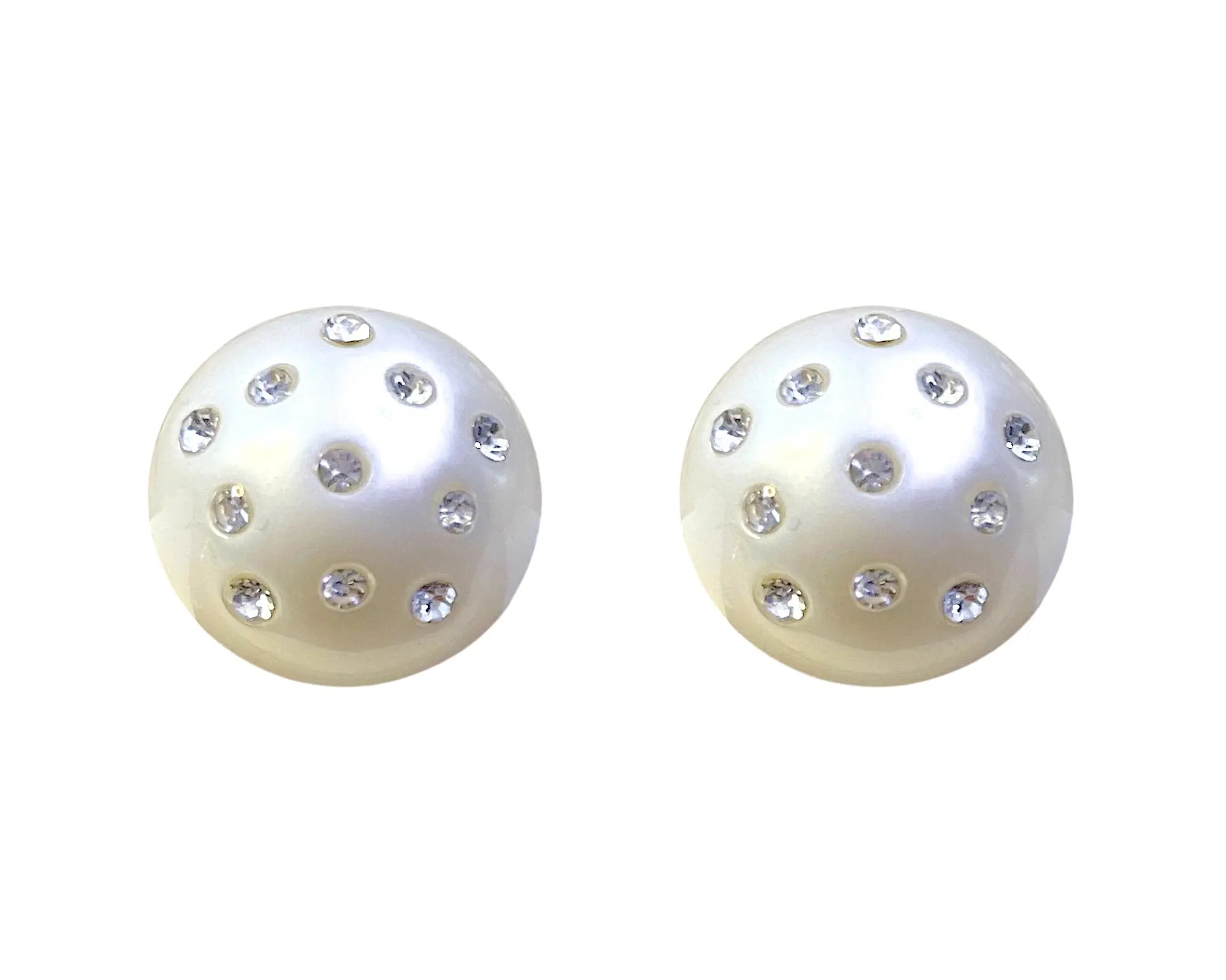 Salve CZ Studded Flat Pearl Earrings - Salve