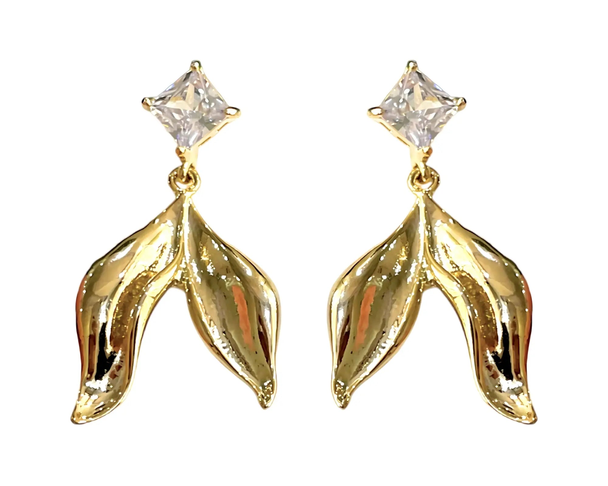 Salve 18K Gold Plated Solitaire Mermaid Danglers - Salve