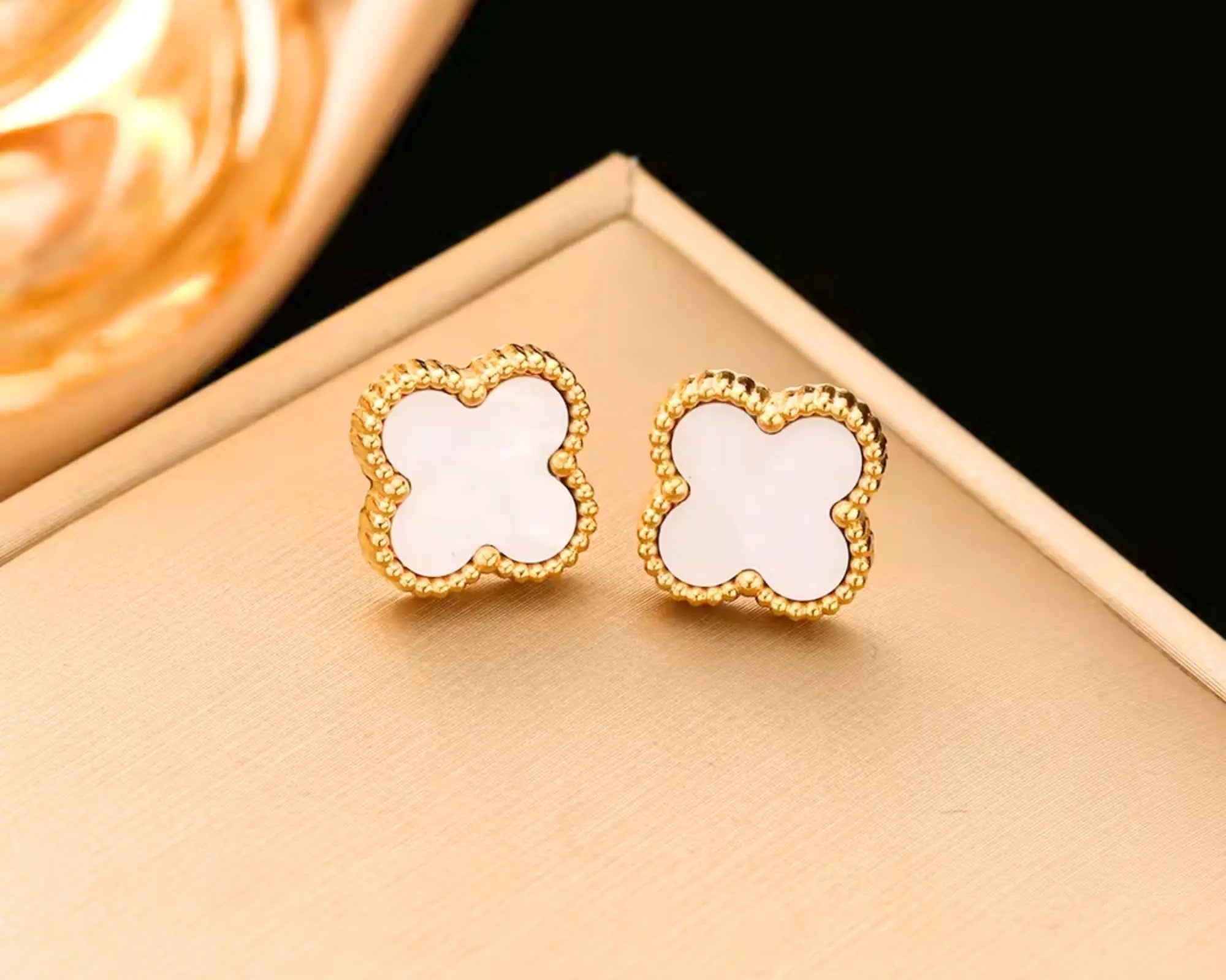 Salve VC White Clover Stud Earrings for Women - Salve