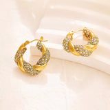 Salve Twisted CZ Chunky Gold Hoops