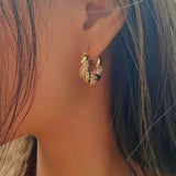 Salve Twisted CZ Chunky Gold Hoops