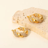 Salve Twisted CZ Chunky Gold Hoops