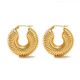 Salve Chunky Gold Coil Hoop Earrings