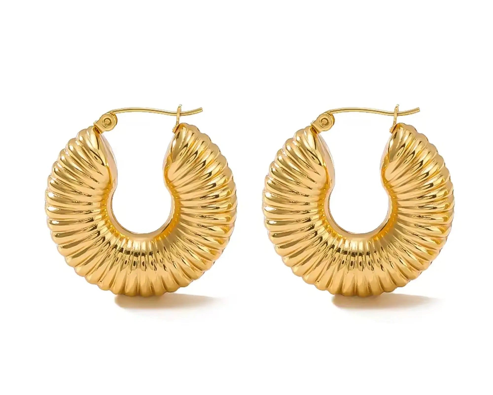 Salve Chunky Gold Coil Hoop Earrings - Salve