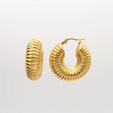 Salve Chunky Gold Coil Hoop Earrings