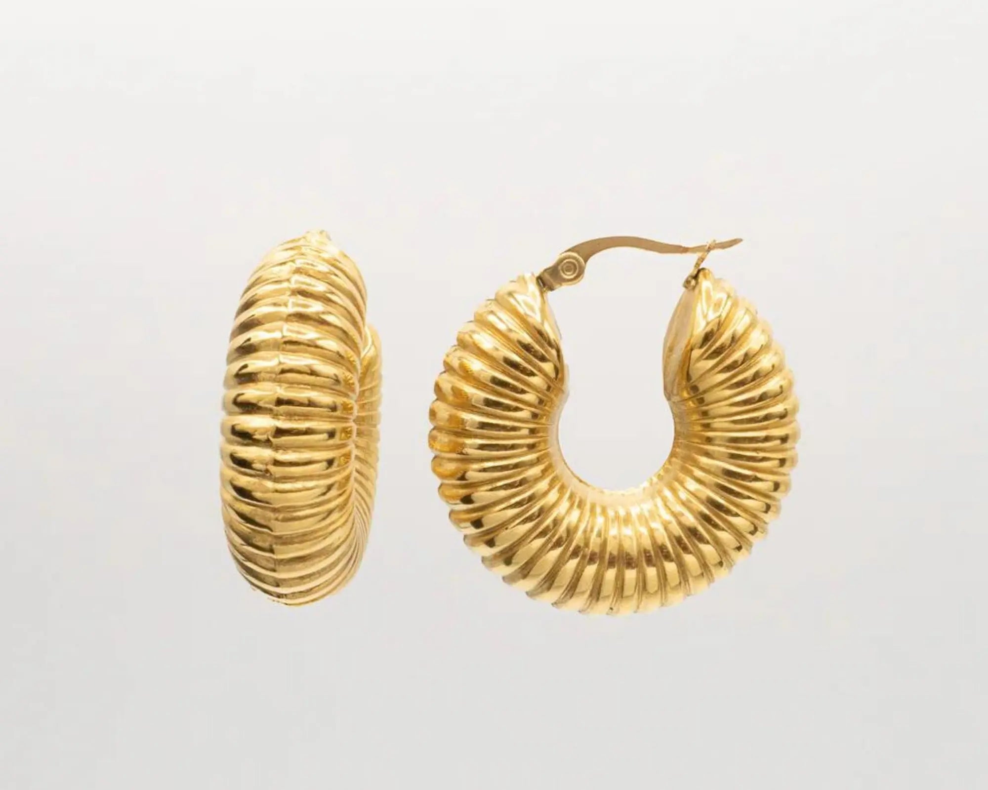 Salve Chunky Gold Coil Hoop Earrings - Salve