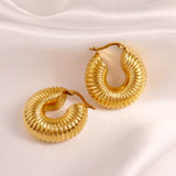 Salve Chunky Gold Coil Hoop Earrings