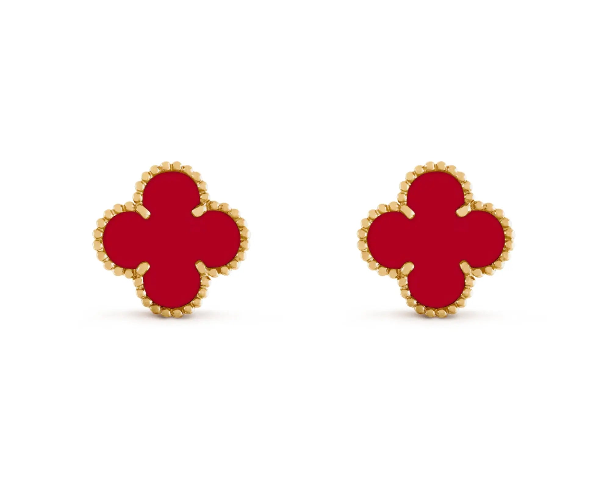 Salve Red Clover Stud Earrings - Salve
