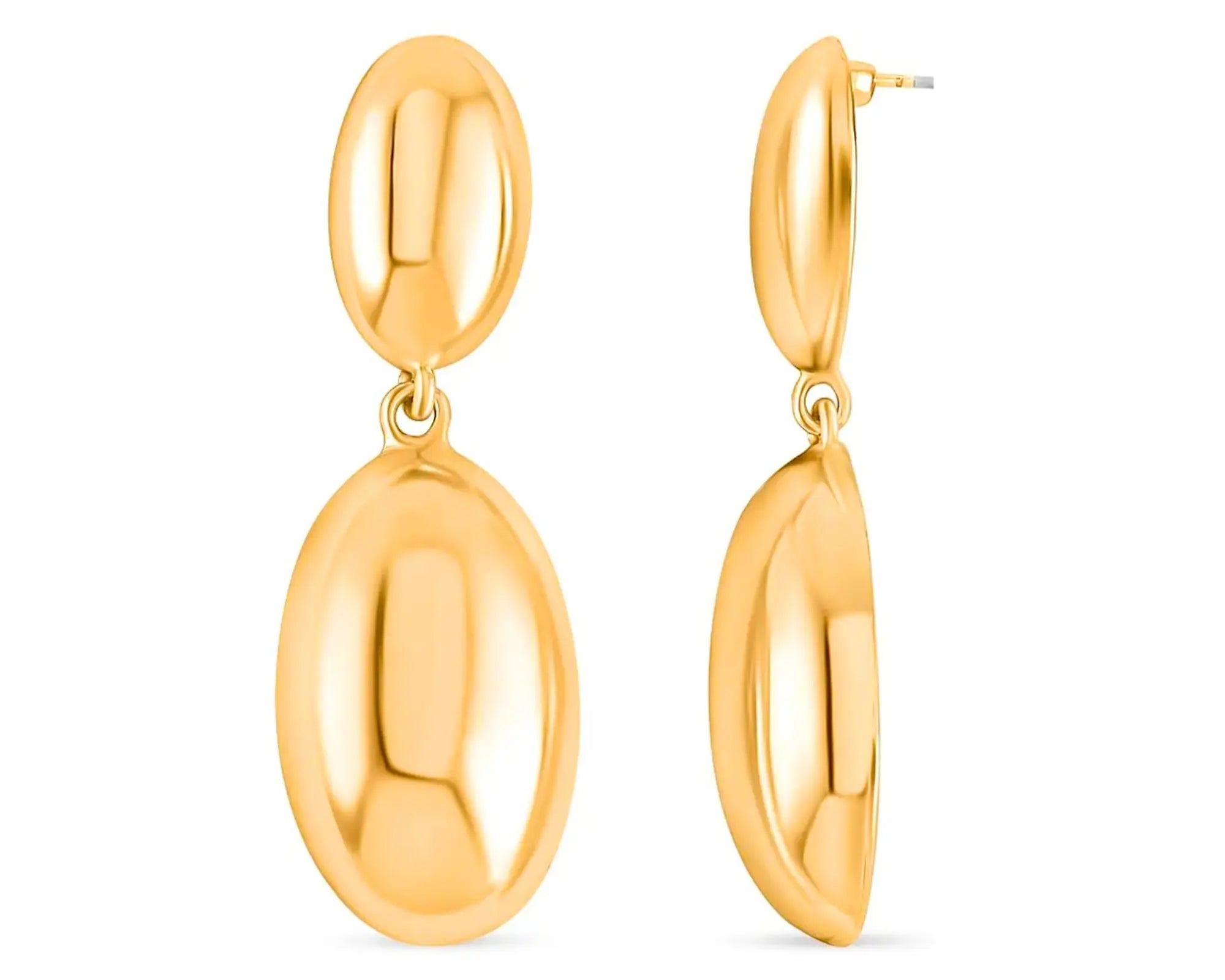 Salve Contemporary Gold-Toned Dangle Earrings - Salve