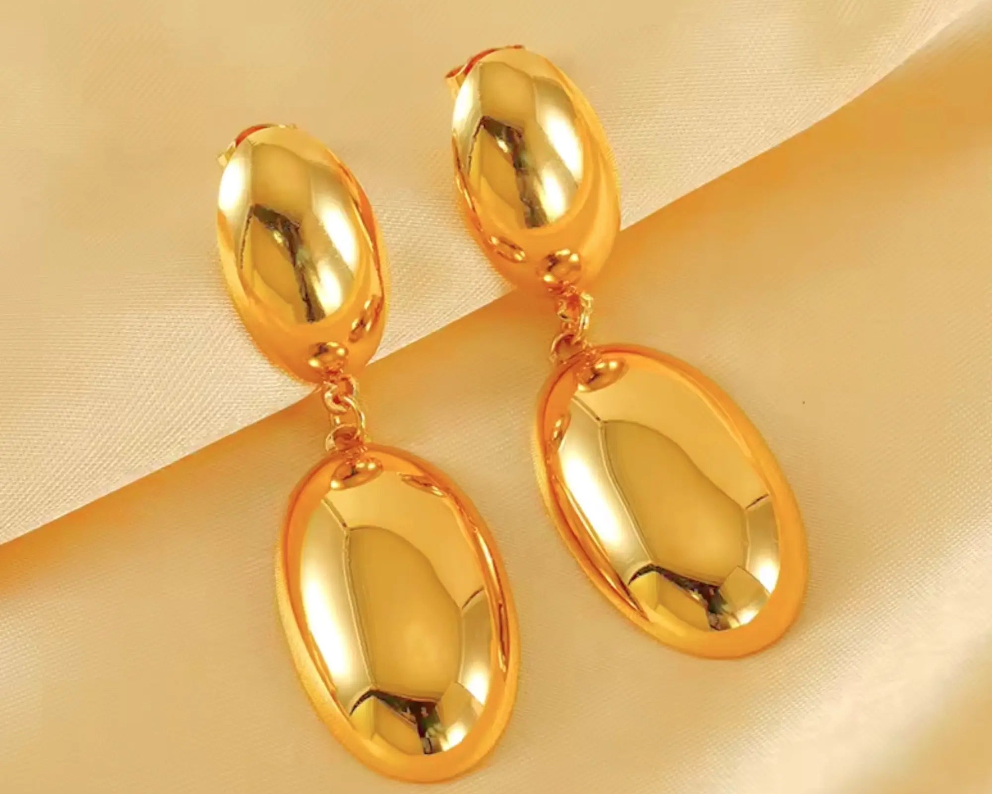 Salve Contemporary Gold-Toned Dangle Earrings - Salve