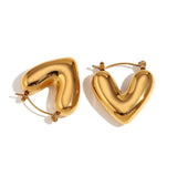 Salve Fluffy Hinged Hoop Heart Earrings