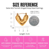 Salve Fluffy Hinged Hoop Heart Earrings