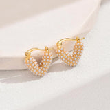 Salve Coquette Faux Pearl Heart Hoop Earrings