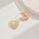 Salve Coquette Faux Pearl Heart Hoop Earrings
