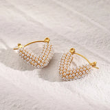 Salve Coquette Faux Pearl Heart Hoop Earrings