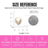 Salve Coquette Faux Pearl Heart Hoop Earrings