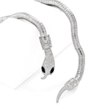 Salve Serpent Multi Styling Silver Bendable Snake Choker Necklace Bracelet