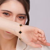 Salve Black Clover Chain Bracelet for Men & Women