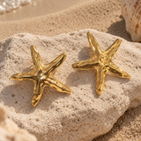 Statement Starfish Gold Earrings