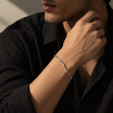 Silver-Toned Minimal Bracelet for Men