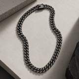 11MM Black Iced Out CZ Necklace for Men
