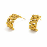 Watch-Link Gold Hoop Earrings