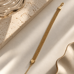 Gold-Toned Mesh Adjustable Bracelet - Salve