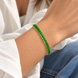 Baguette Green Tennis Bracelet