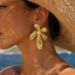 SALVE big statement flower earrings with bold floral design and vibrant colors, perfect for stylish accessories.