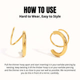 Salve 18K Gold Plated Faux Double Piercing Hoops