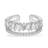 Salve ‘Delicate’ Stainless Steel Silver Baguette Ring