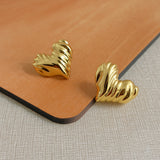 Salve Chunky Textured Heart Earrings