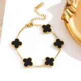 Salve Black Clover Chain Bracelet for Women