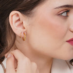 Salve 18K Gold Plated Faux Double Piercing Hoops - Salve