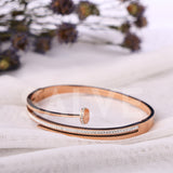 Salve Zirconia Studded Rose Gold Nail Bracelet