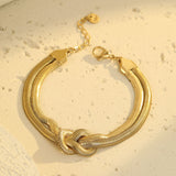 Salve Herringbone Knotted Gold Bracelet