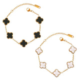 Salve Black & White Clover Bracelet Set