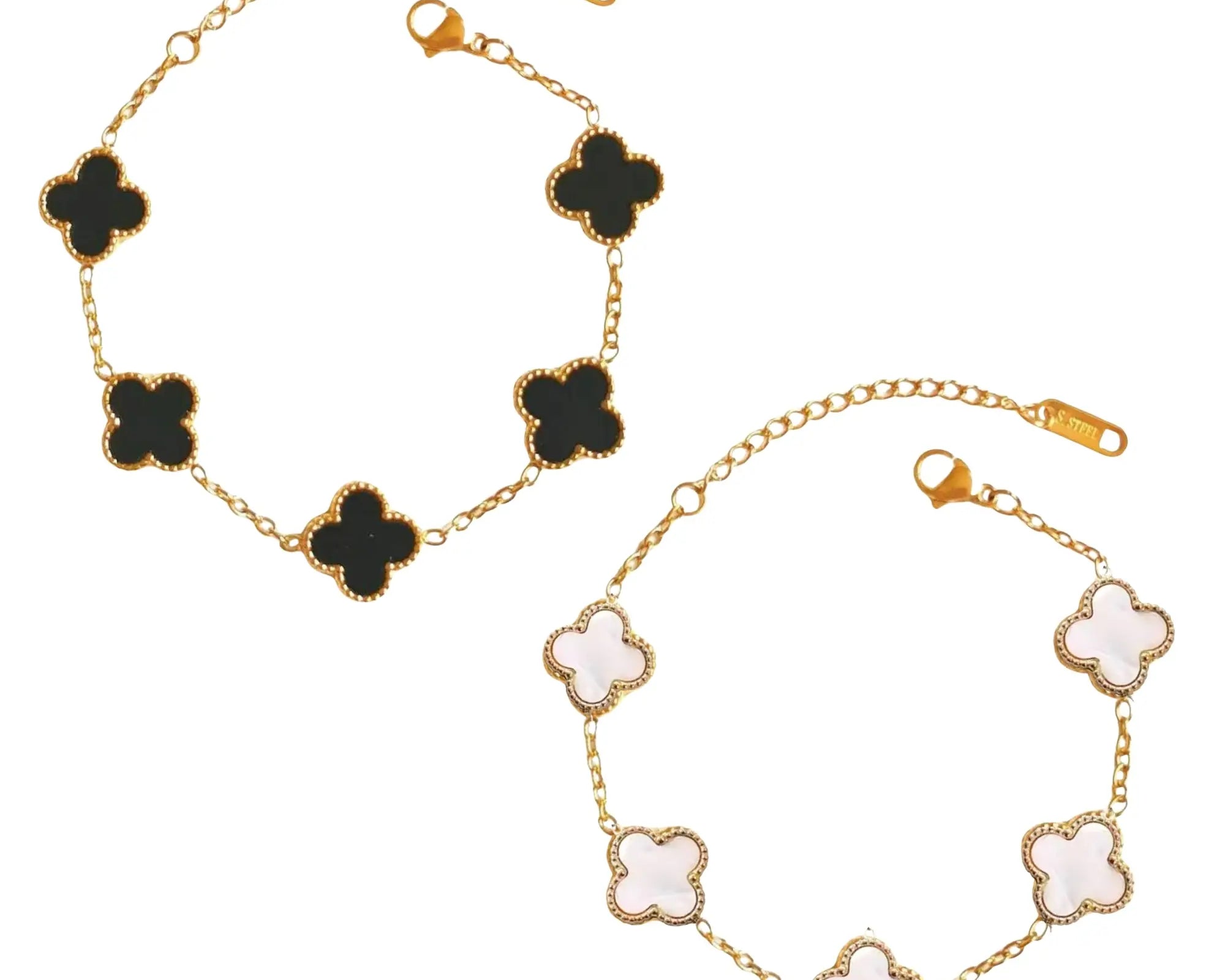 Salve Black & White Clover Bracelet Set - Salve