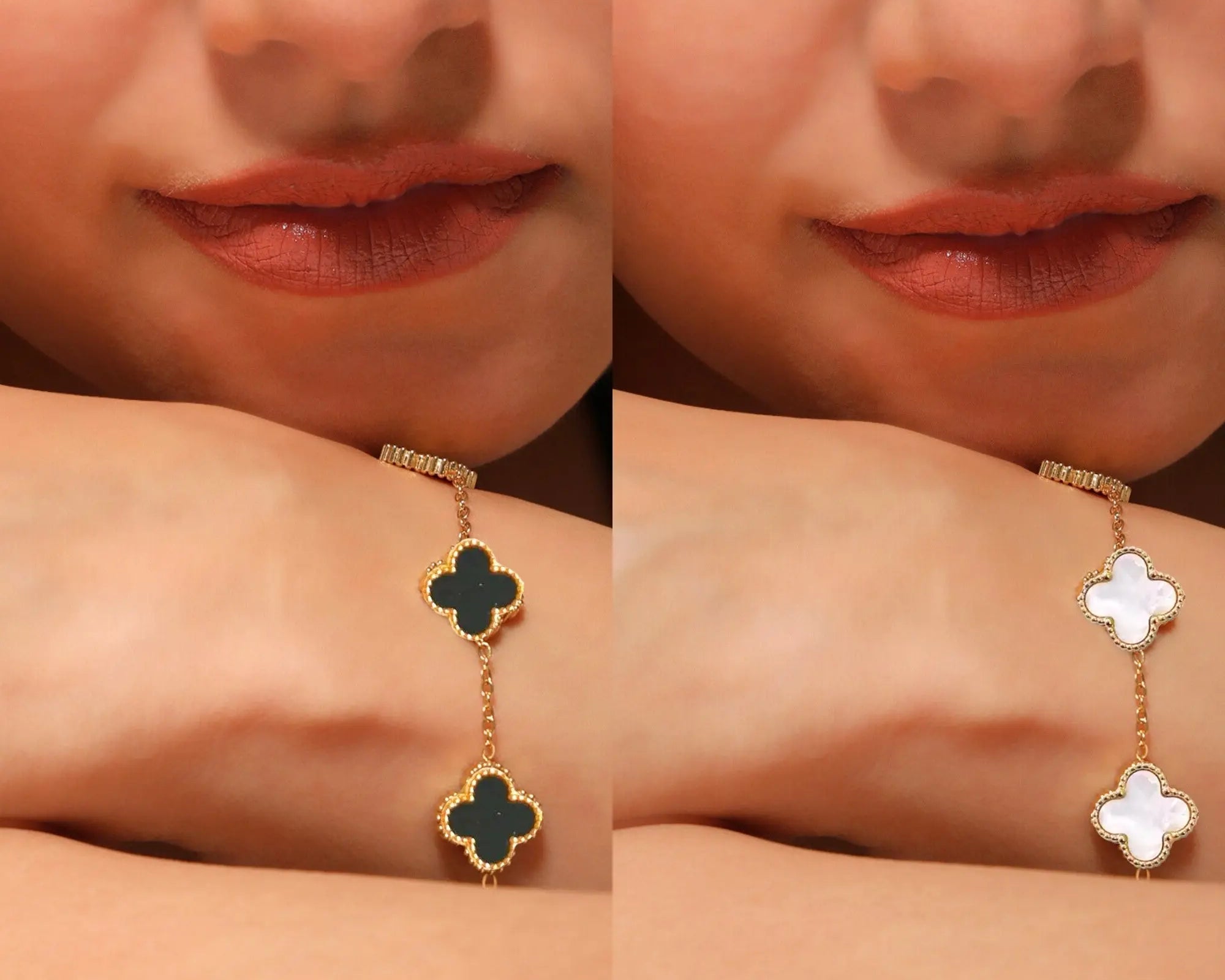 Salve Black & White Clover Bracelet Set - Salve