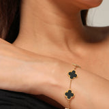 Salve Black & White Clover Bracelet Set